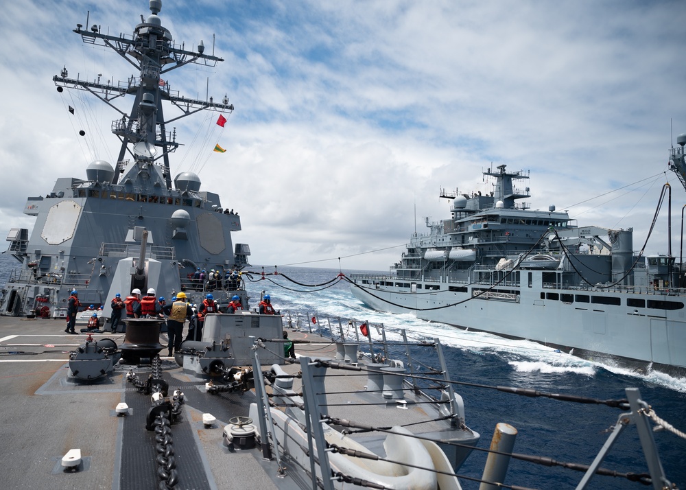 USS Sterett Conduct Replenishment-at-Sea with FGS Frankfurt Am Main During RIMPAC 2024