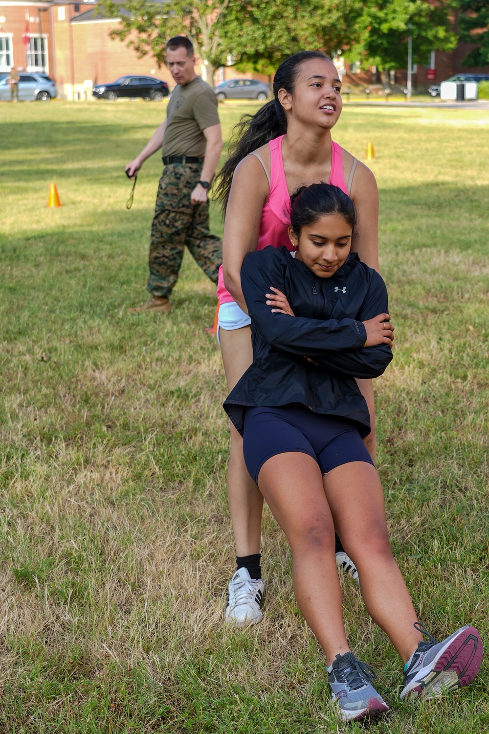 Marine Corps Warfighting Laboratory's Interns participate in the U.S. Marine Corps Combat Fitness Test