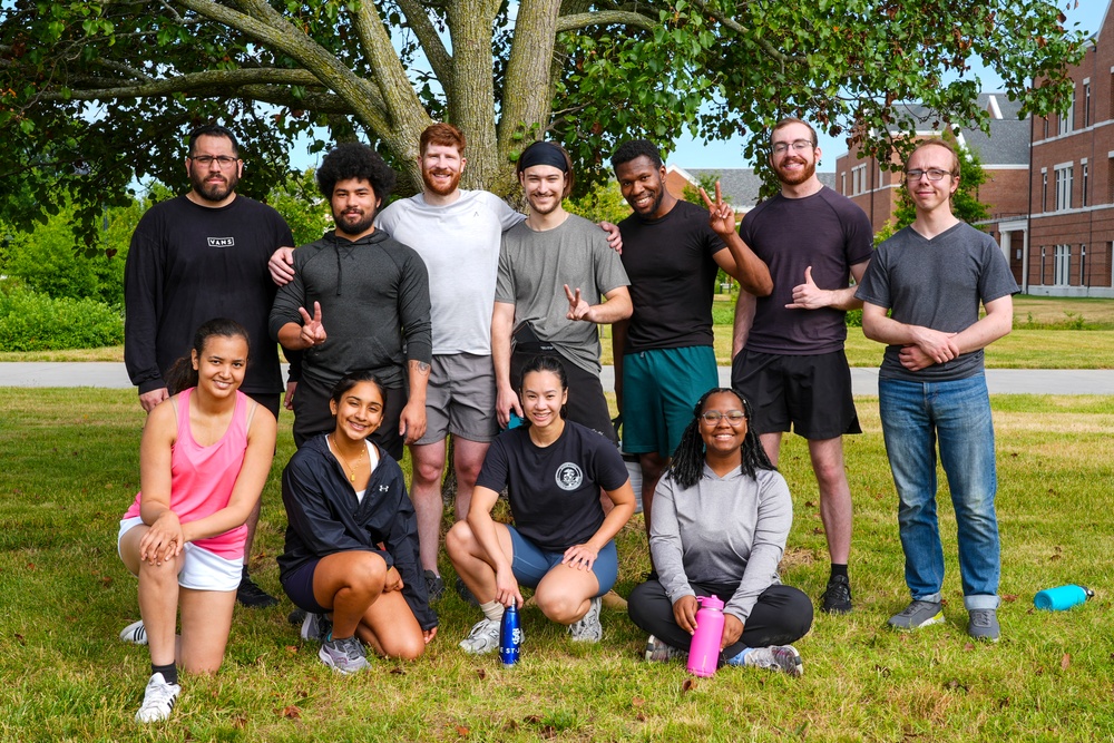 Marine Corps Warfighting Laboratory's Interns participate in the U.S. Marine Corps Combat Fitness Test