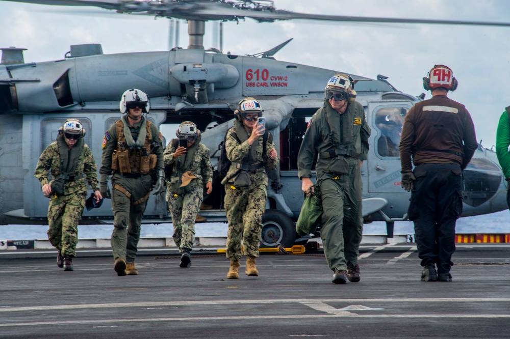 Rear Adm. Wosje on USS Carl Vinson during RIMPAC 2024