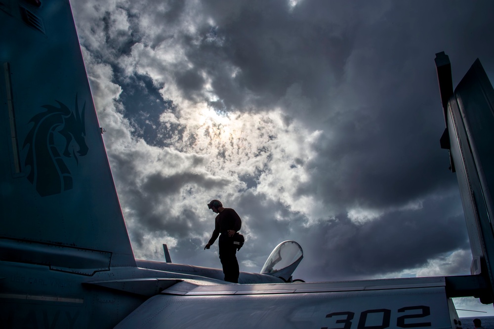 Sailor Aboard USS Carl Vinson (CVN 70) Conduct Maintenance During RIMPAC 2024