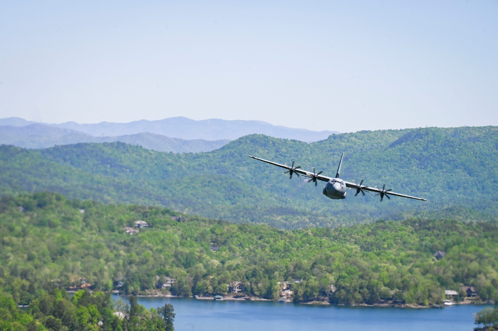 Georgia Air National Guard Airmen fly routine C-130J Super Hercules training mission