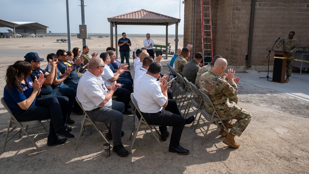 Flightline shack ribbon cutting