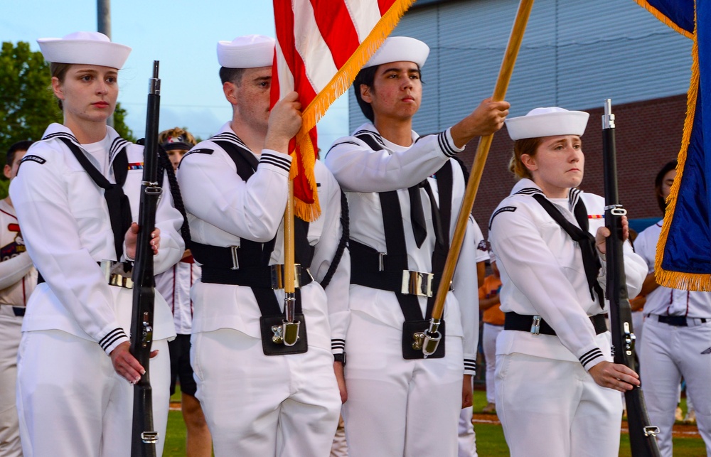 NMCCL Honor Guard provides flag detail at Jacksonville Ospreys baseball game