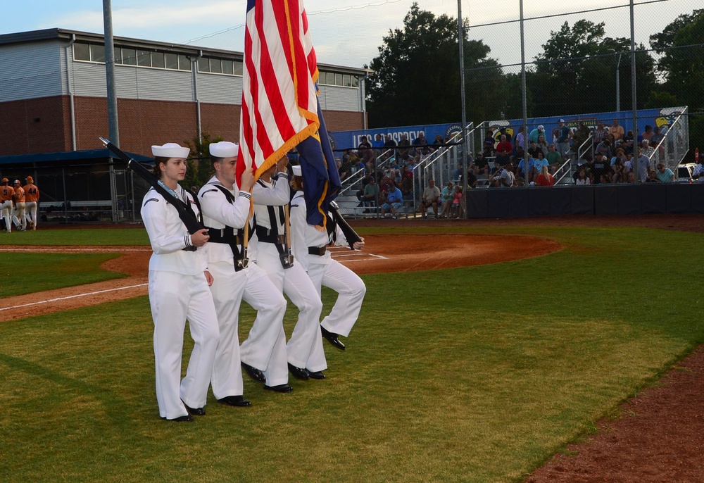 NMCCL Honor Guard provides flag detail at Jacksonville Ospreys baseball game