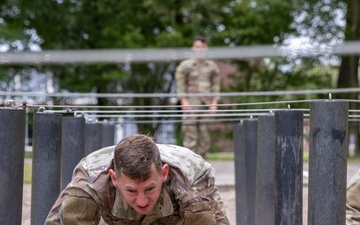 1st Lt. Layton Thorpe crawls