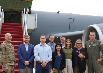 AMC commander hosts Congressional delegation flight at Joint Base Andrews