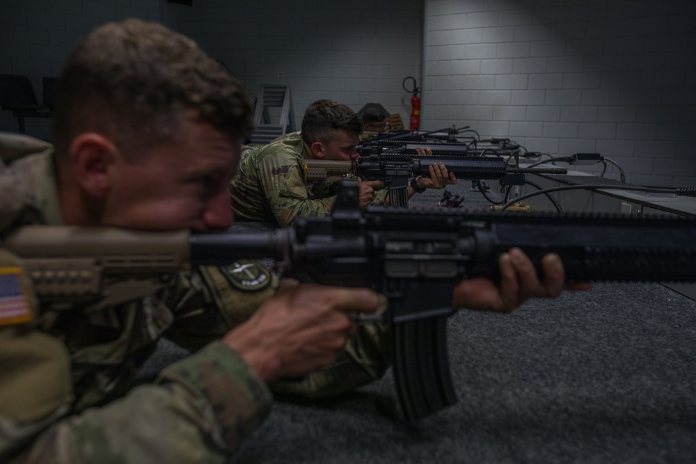 Members of team USA conduct simulated marksmanship training