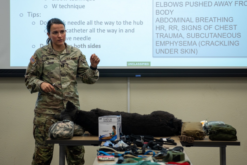 JBER provides K9 TCCC training for military, non-military service dogs