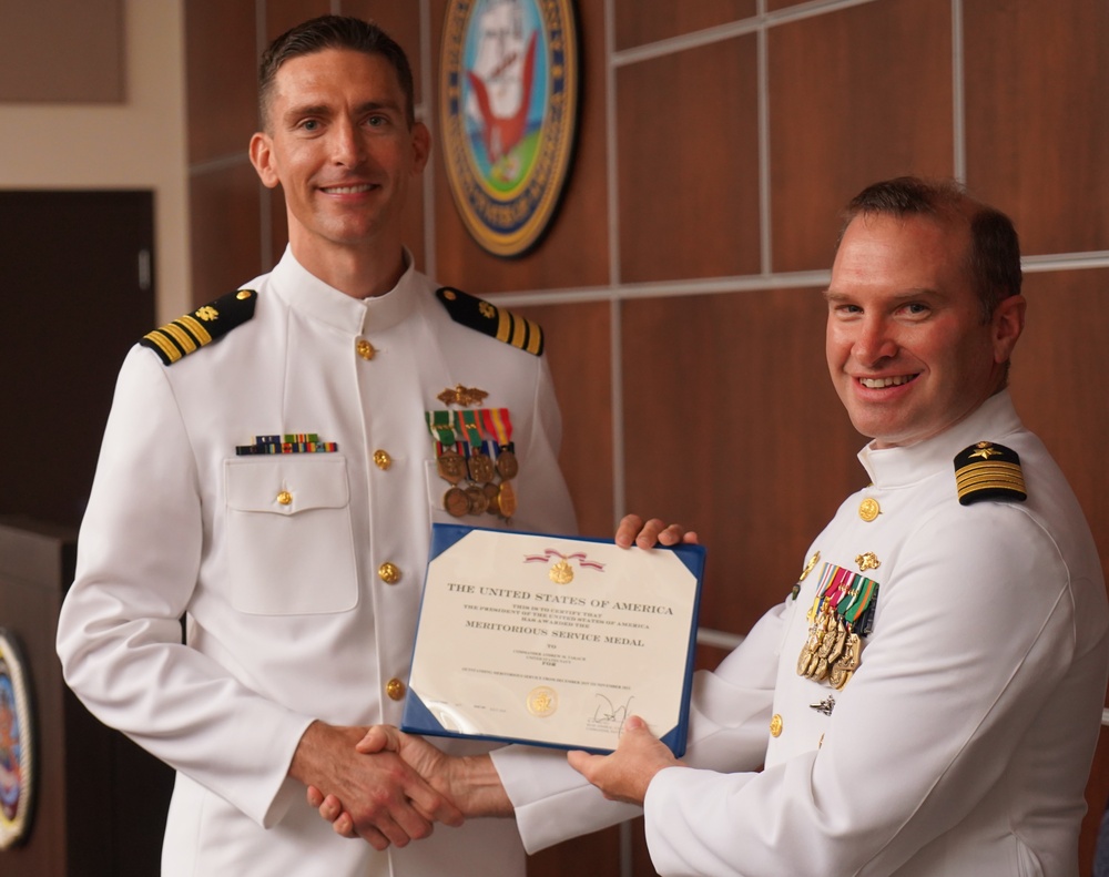 Commander Takach Retirement Ceremony onboard Cheatham Annex