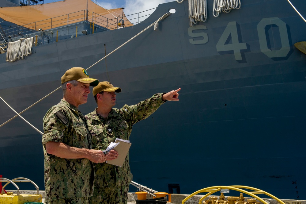 Adm. Stephen Koehler Visits USS Frank Cable (AS40)