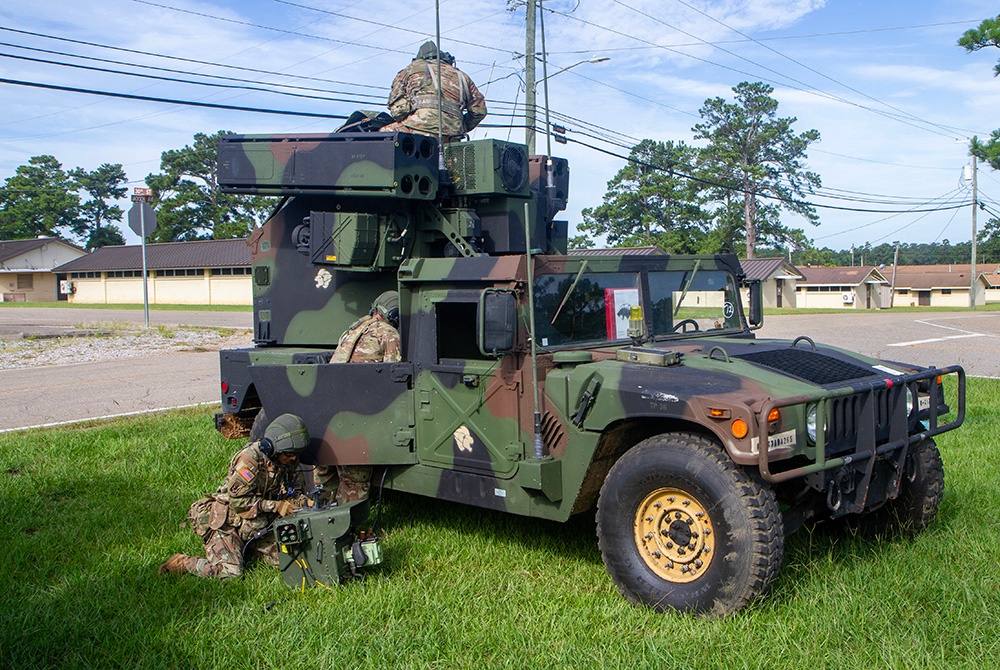 3-265th Air Defense Artillery Regiment Soldiers train in Camp Shelby during XCTC