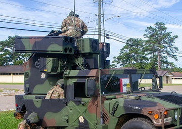 3-265th Air Defense Artillery Regiment Soldiers train in Camp Shelby during XCTC