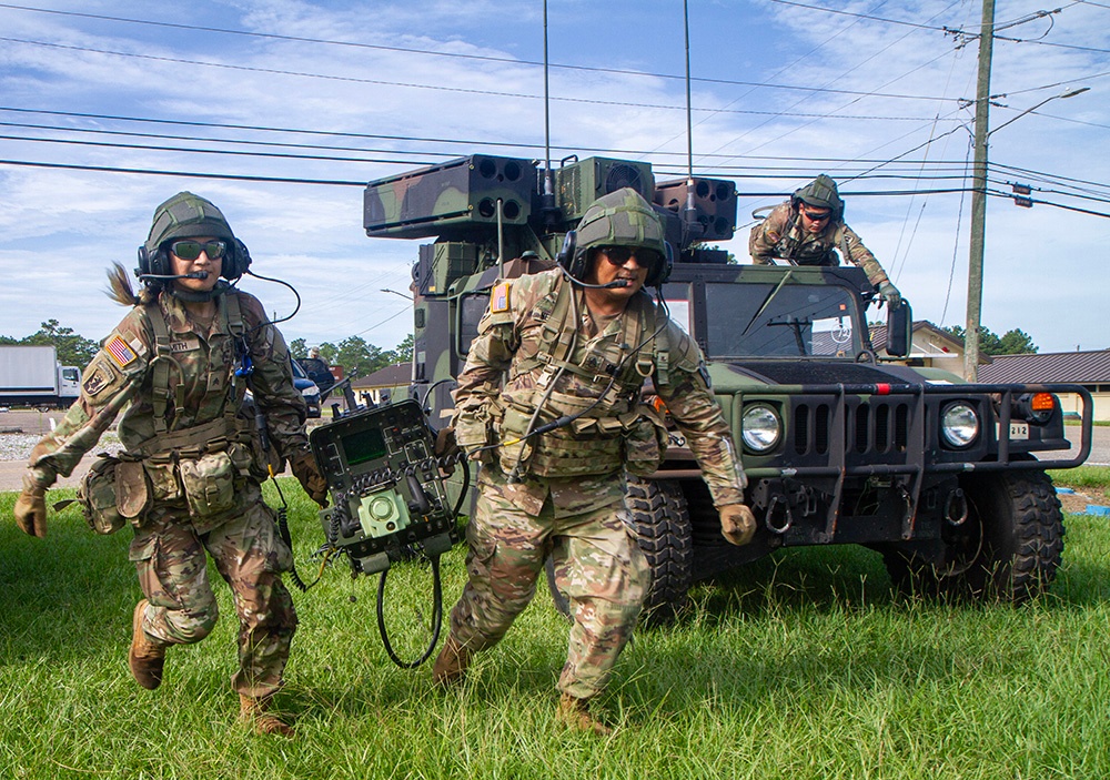 3-265th Air Defense Artillery Regiment Soldiers train in Camp Shelby during XCTC