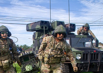 3-265th Air Defense Artillery Regiment Soldiers train in Camp Shelby during XCTC