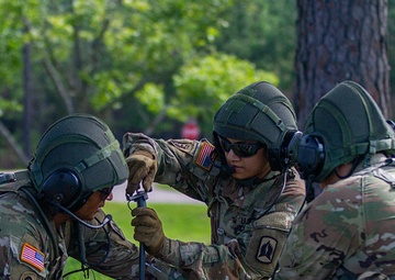 3-265th Air Defense Artillery Regiment Soldiers train in Camp Shelby during XCTC