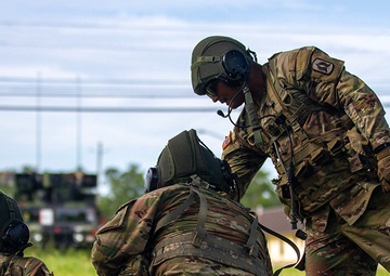 3-265th Air Defense Artillery Regiment Soldiers train in Camp Shelby during XCTC