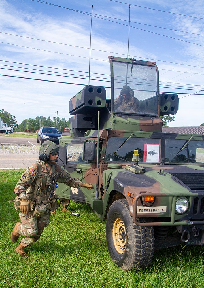 3-265th Air Defense Artillery Regiment Soldiers train in Camp Shelby during XCTC