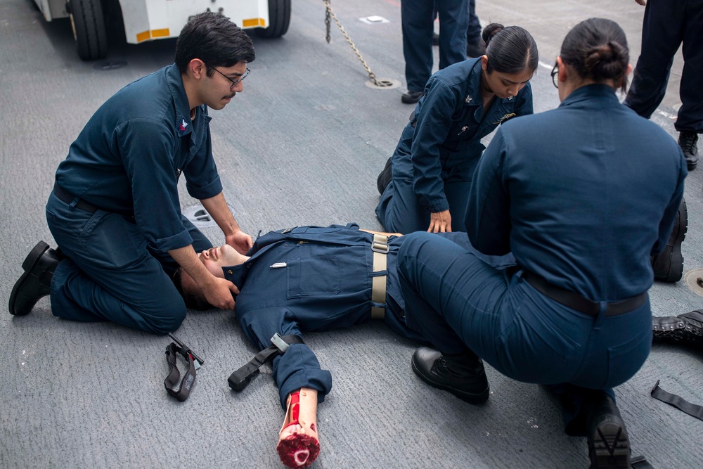 Mass Casualty Drill Aboard USS Tripoli