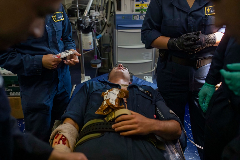 Mass Casualty Drill Aboard USS Tripoli