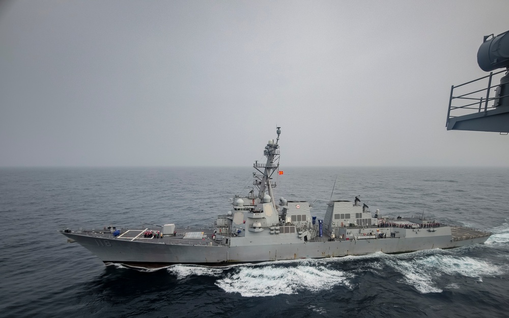 USS Theodore Roosevelt Conducts a Fueling-At-Sea with USS Daniel Inouye