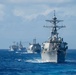 Multinational ships sail in formation during RIMPAC 2024