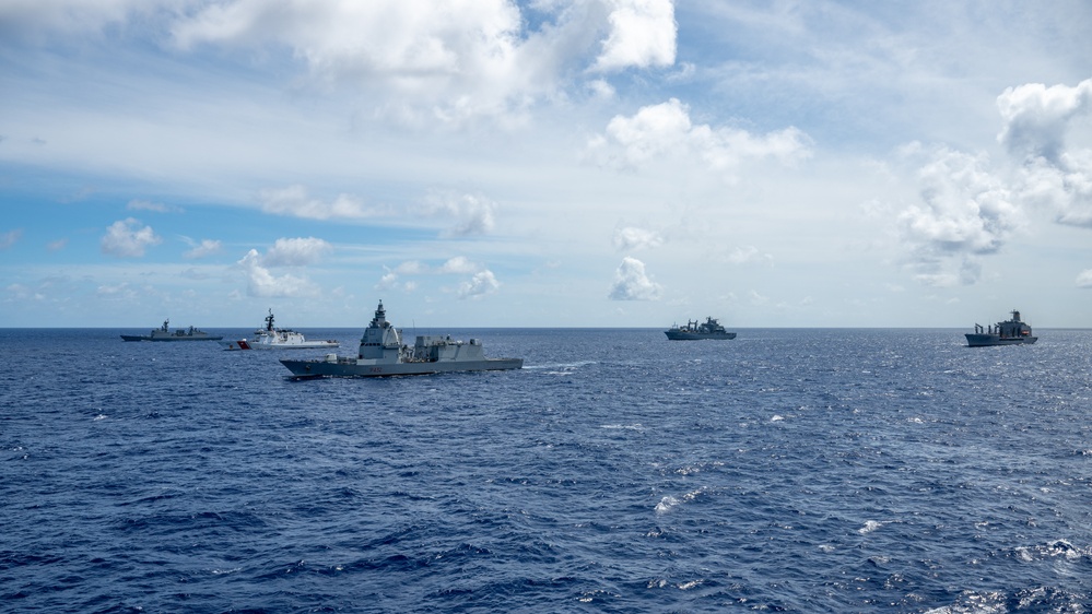 Sailing in formation during RIMPAC 2024