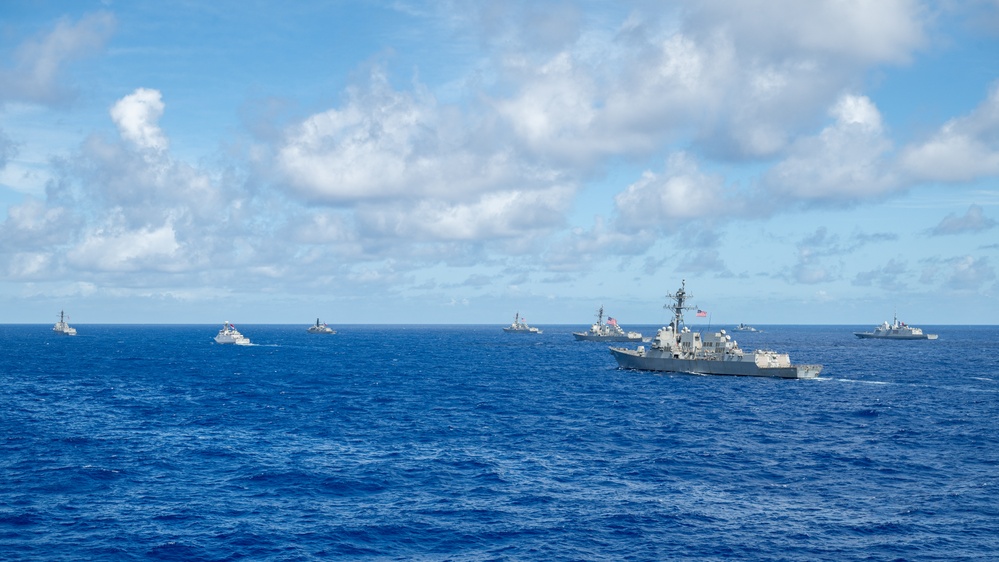 Sailing in formation during RIMPAC 2024