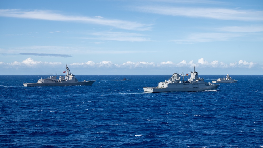 Sailing in formation during RIMPAC 2024