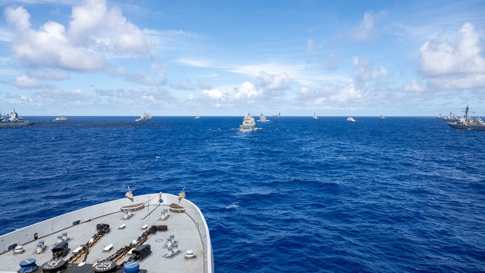 Sailing in formation during RIMPAC 2024