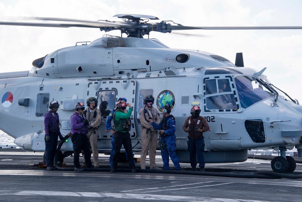 Sailors Aboard USS Carl Vinson (CVN 70) Interact with Members of the Royal Netherlands During RIMPAC 2024