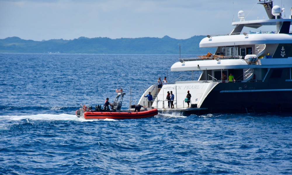 U.S. Coast Guard completes successful rescue, tow of motor yacht Black Pearl 1 to the Republic of Palau