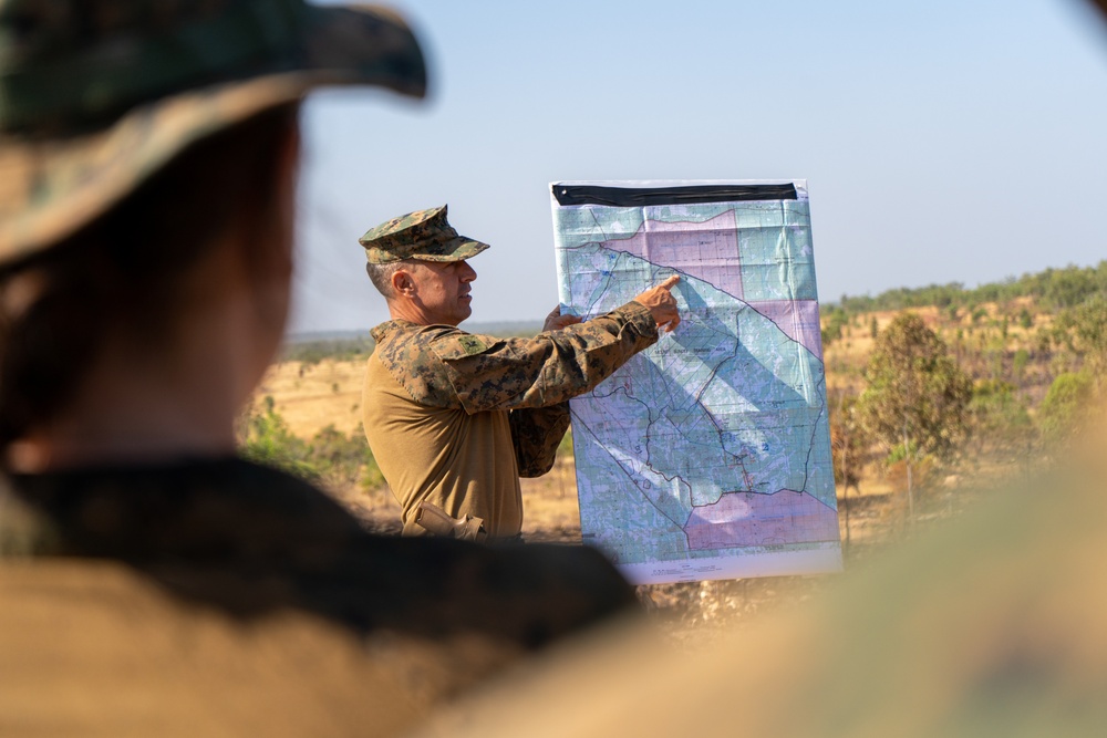 MRF-D 24.3 MAGTF commanding officer briefs situation update during Exercise Predator's Run 24