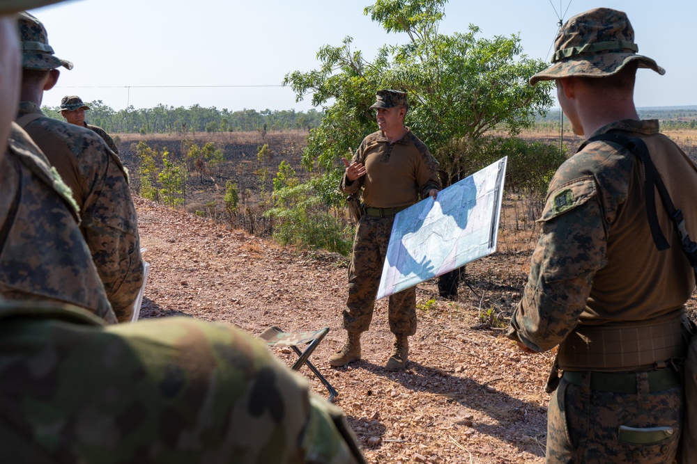 MRF-D 24.3 MAGTF commanding officer briefs situation update during Exercise Predator's Run 24