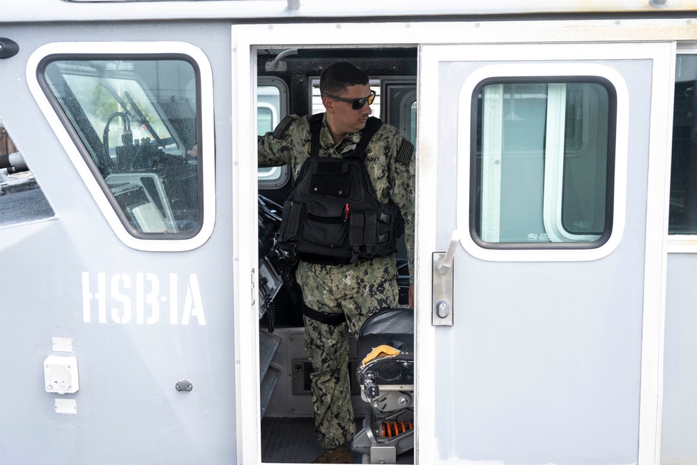 NSF Harbor Security conducts a Small Craft Inspection