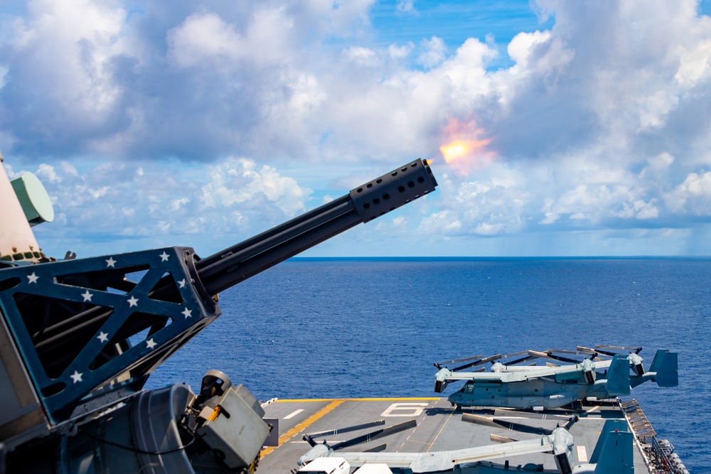 USS America (LHA 6) Conducts CIWS Live Fire