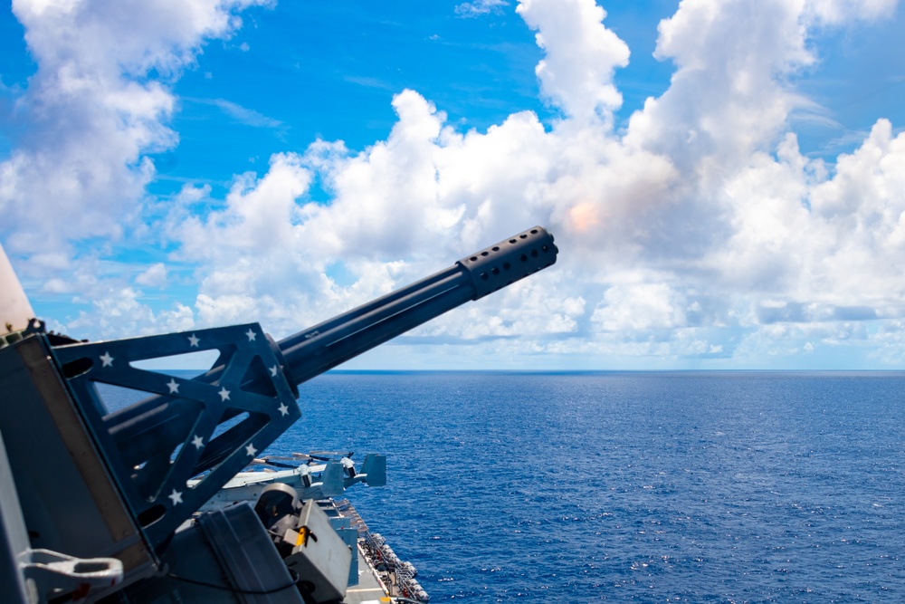 USS America (LHA 6) Conducts CIWS Live Fire