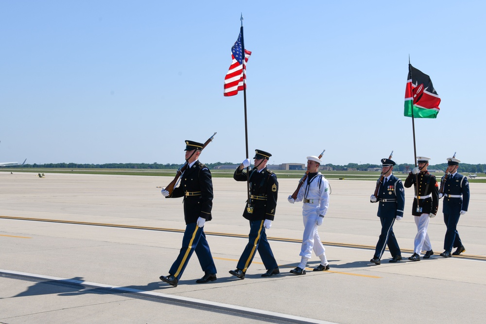 Kenyan President arrives at Joint Base Andrews for diplomatic visit