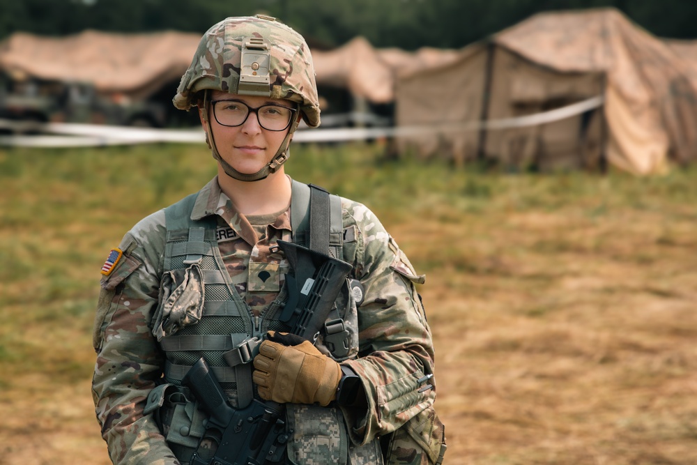 Iowa Army National Guard combat medic poses for portrait
