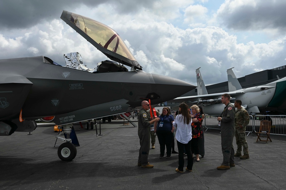 The United States Air Force participates in the 2024 Farnborough International Airshow