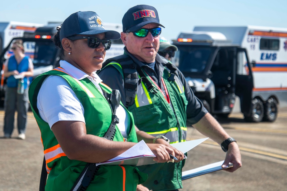 Naval Air Station Oceana and civilians participated in a simulate in training event on base