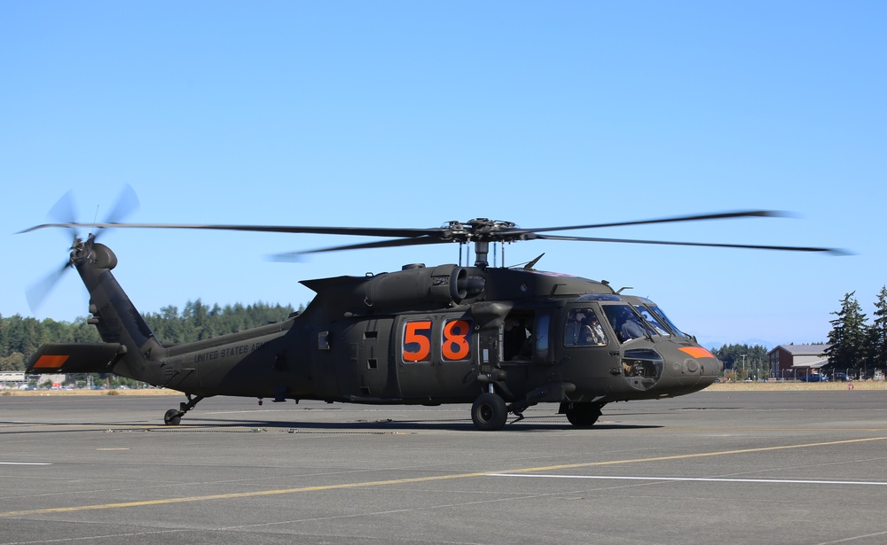 Washington National Guard Helicopter prepares for deployment in support of wildland firefighting efforts