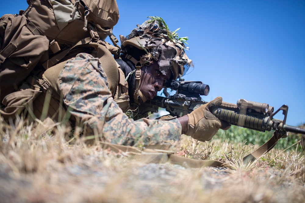 US Marines participate in land assault exercise