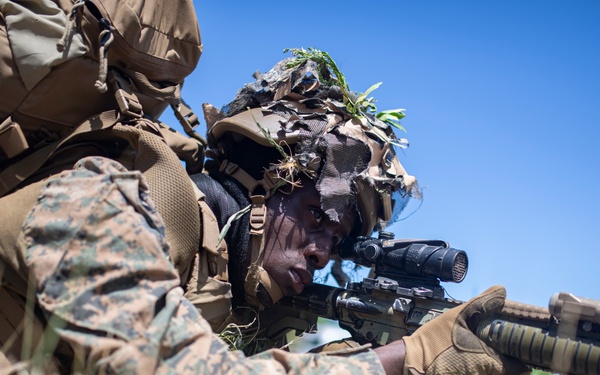 US Marines participate in land assault exercise