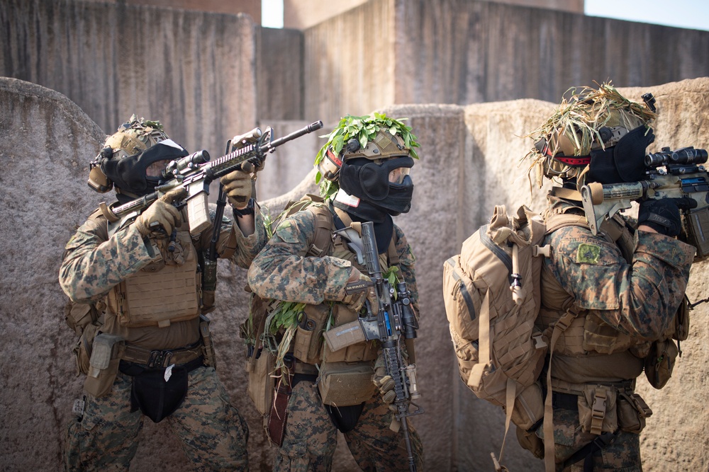 US Marines participate in land assault exercise