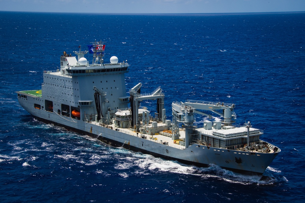 MV Asterix sails in formation during RIMPAC 2024