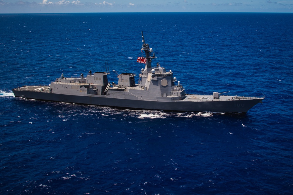 JS Haguro sails in formation during RIMPAC 2024