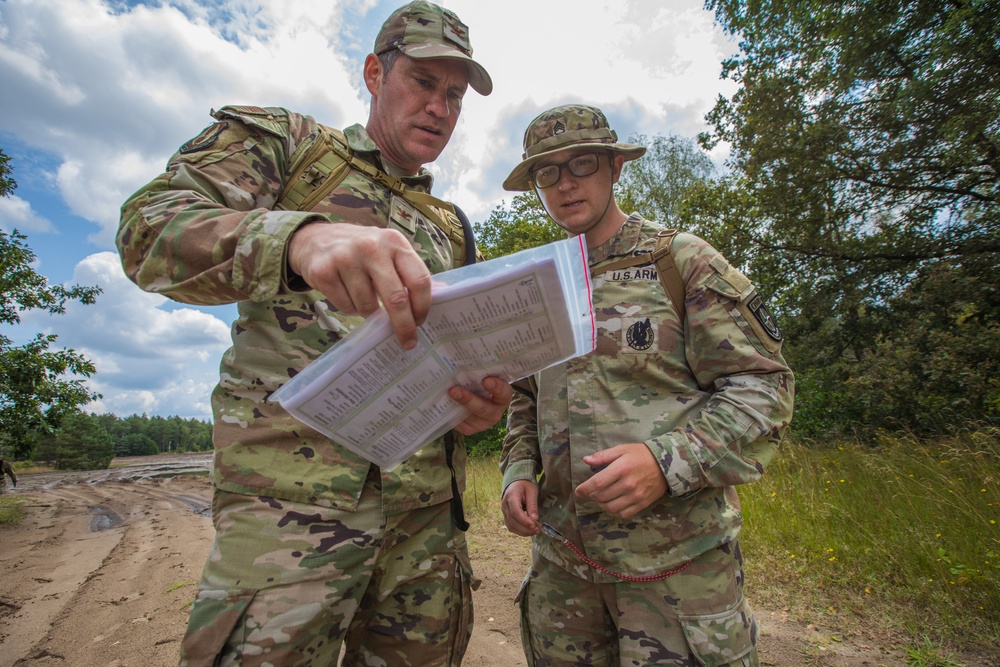 Joint service members practice their orienteering skills