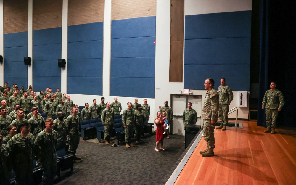 Airforce Captain is Awarded the Seabee Combat Warfare Specialist Pin