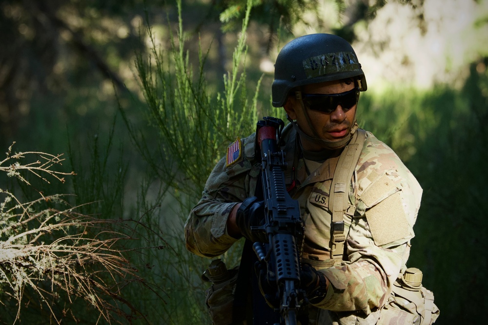 U.S. National Guard Officer Candidates navigate Situational Training Exercise lanes